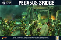 Bolt Action Pegasus Bridge Second Edition set with detailed miniatures and terrain pieces.
