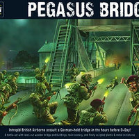 Bolt Action Pegasus Bridge Second Edition set with detailed miniatures and terrain pieces.