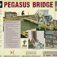 Close-up view of the tilting Pegasus Bridge model with working checkpoints.