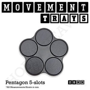 28mm Movement Trays for Tabletop Games | Warhammer Compatible | Full Range
