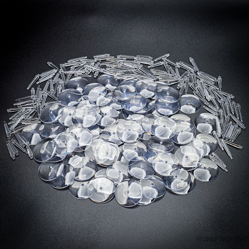 32mm Round Flying Clear Plastic Base
