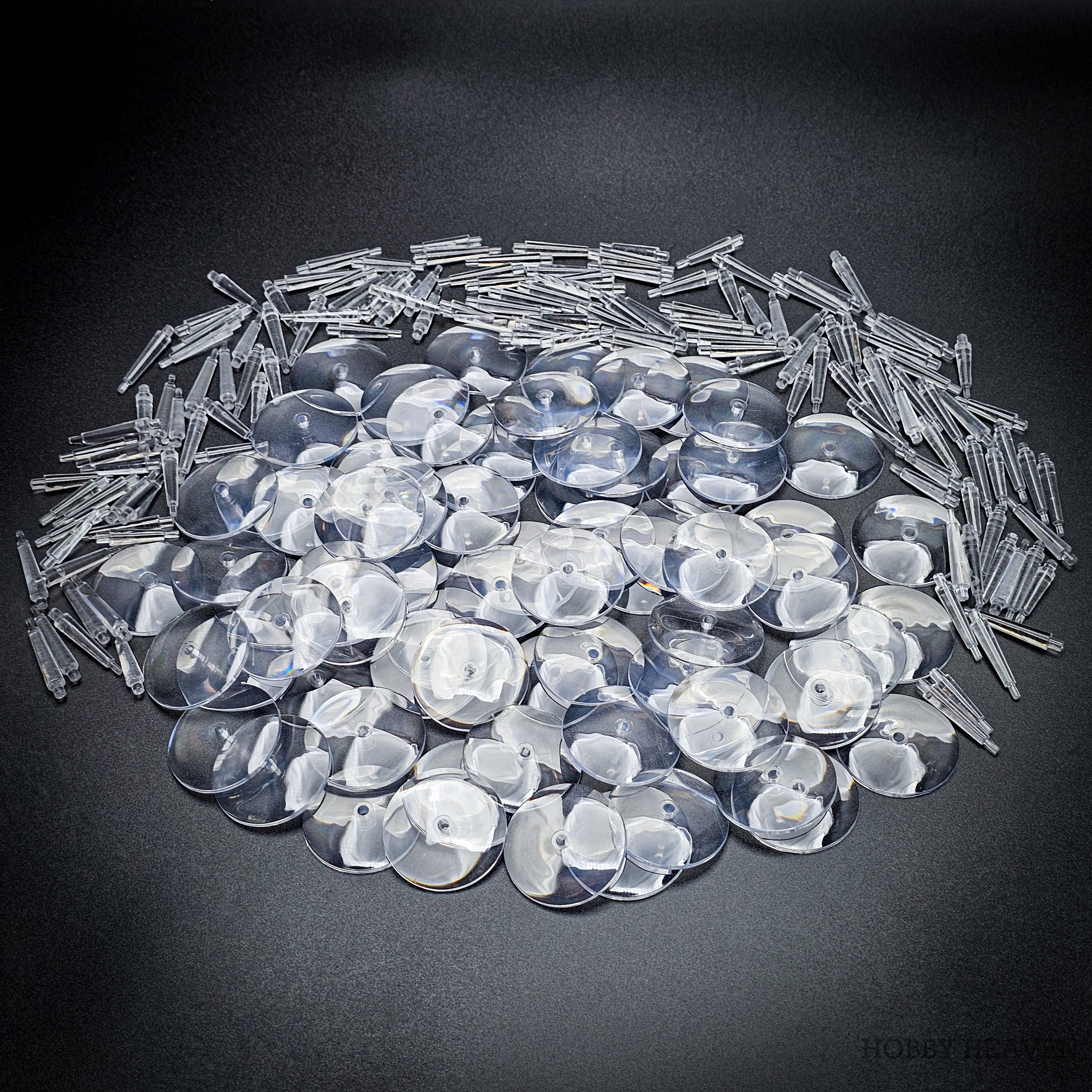 32mm Round Flying Clear Plastic Base