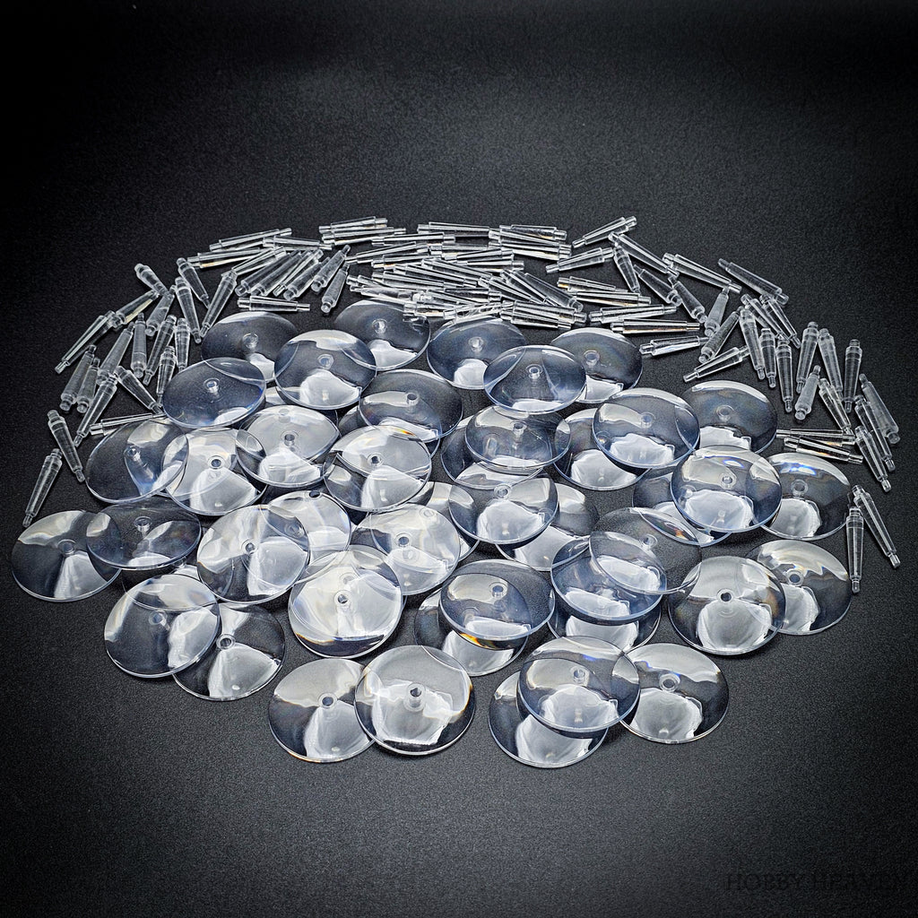 32mm Round Flying Clear Plastic Base