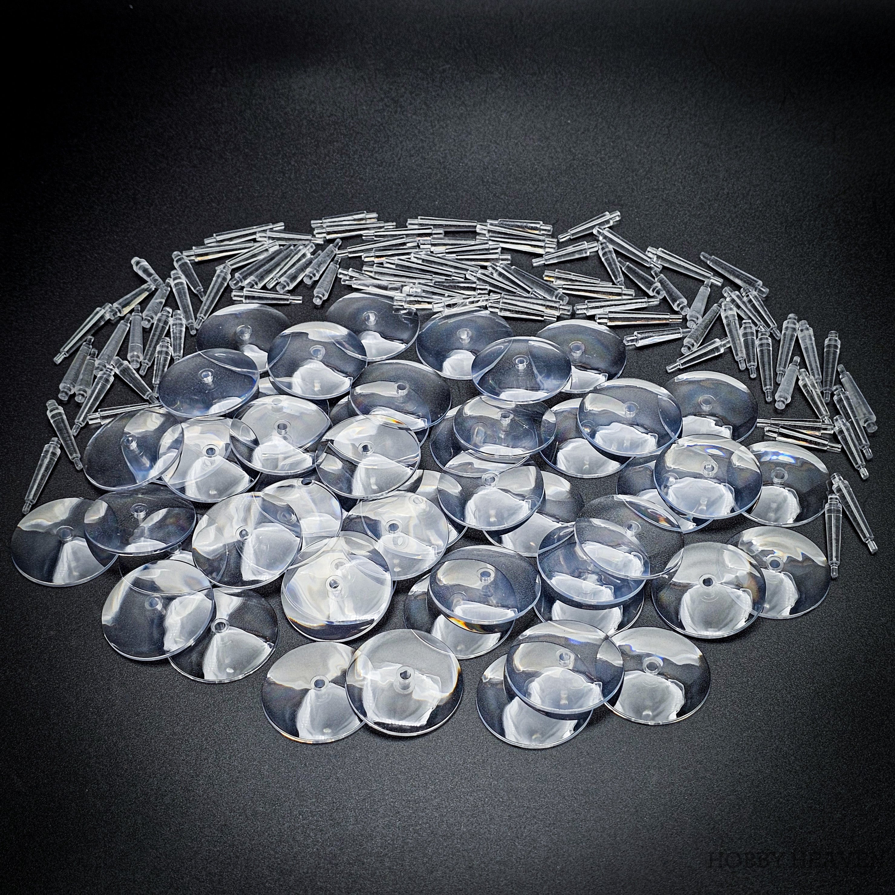 32mm Round Flying Clear Plastic Base