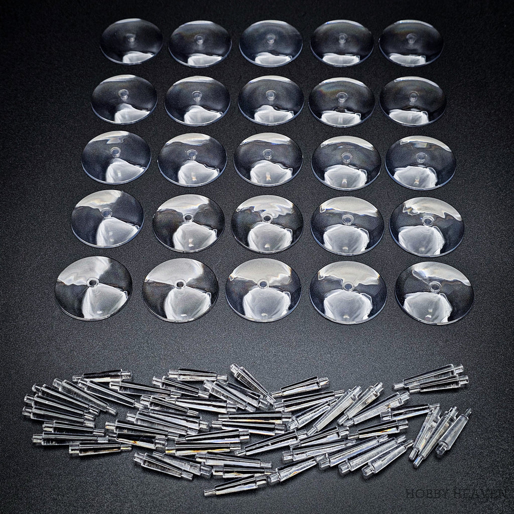 32mm Round Flying Clear Plastic Base