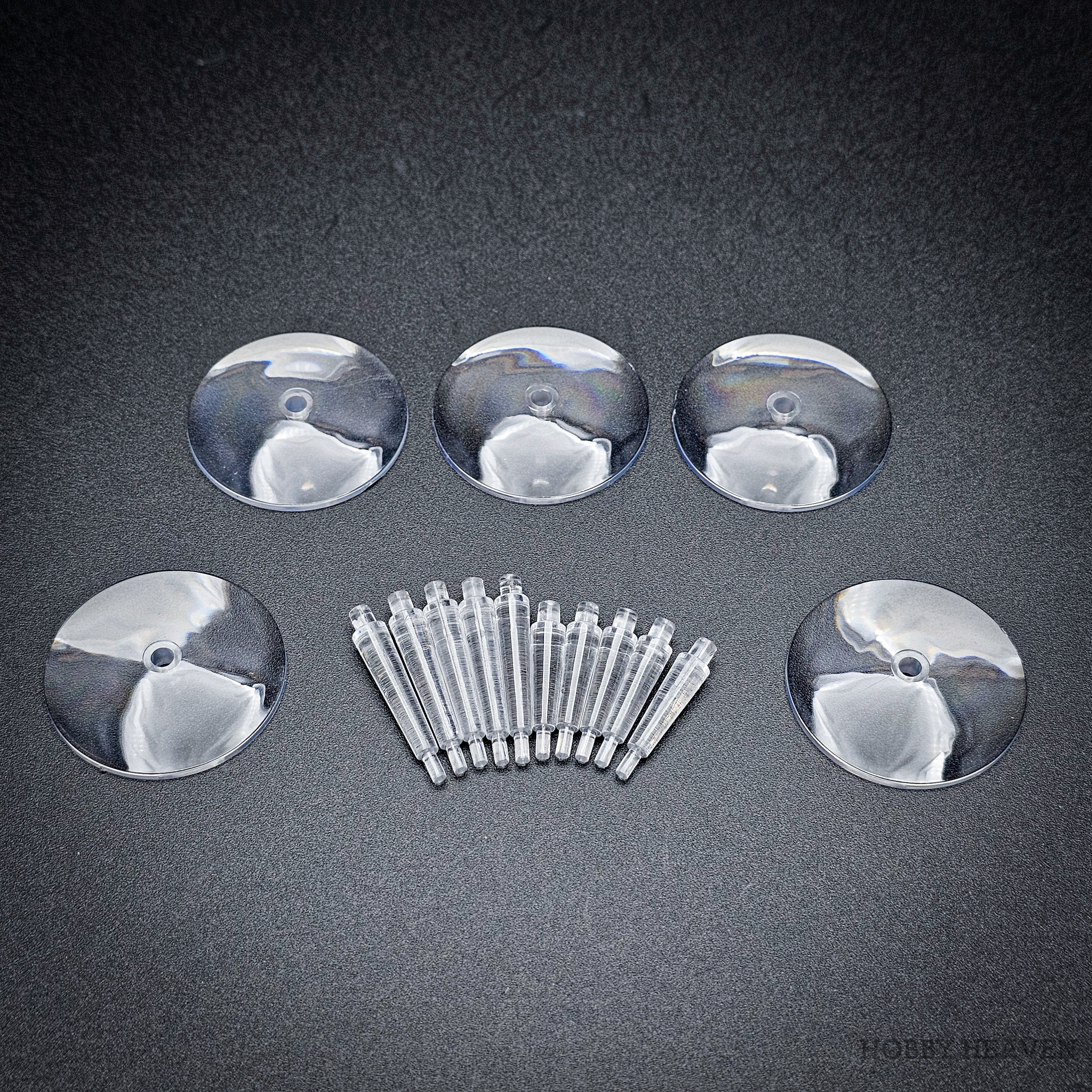 32mm Round Flying Clear Plastic Base