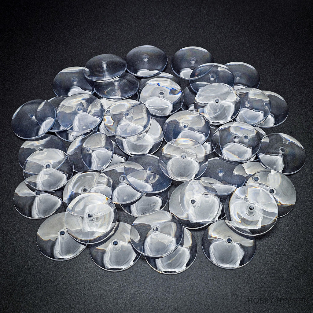 32mm Round Flying Clear Plastic Base