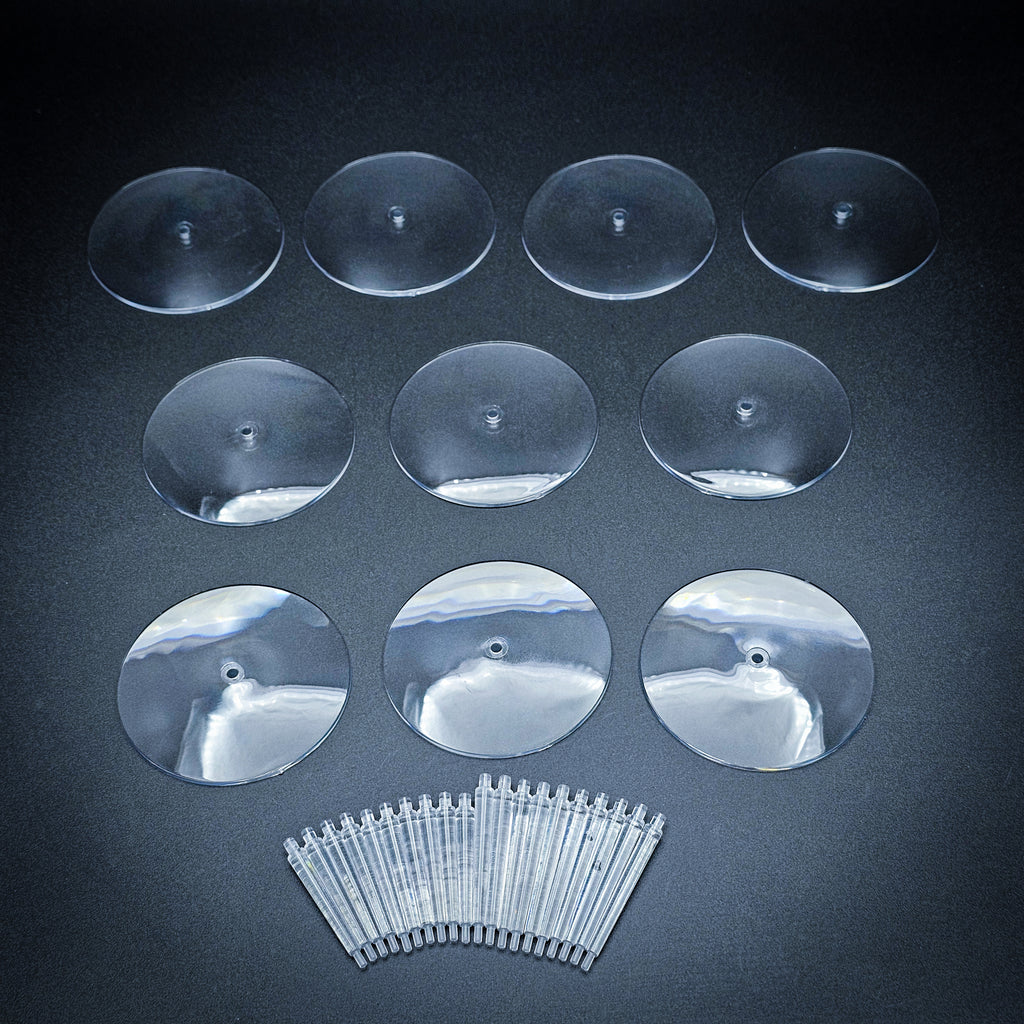 60mm Round Flying Bases – Clear Plastic Stands for Sci-Fi & Fantasy Wargaming Miniatures