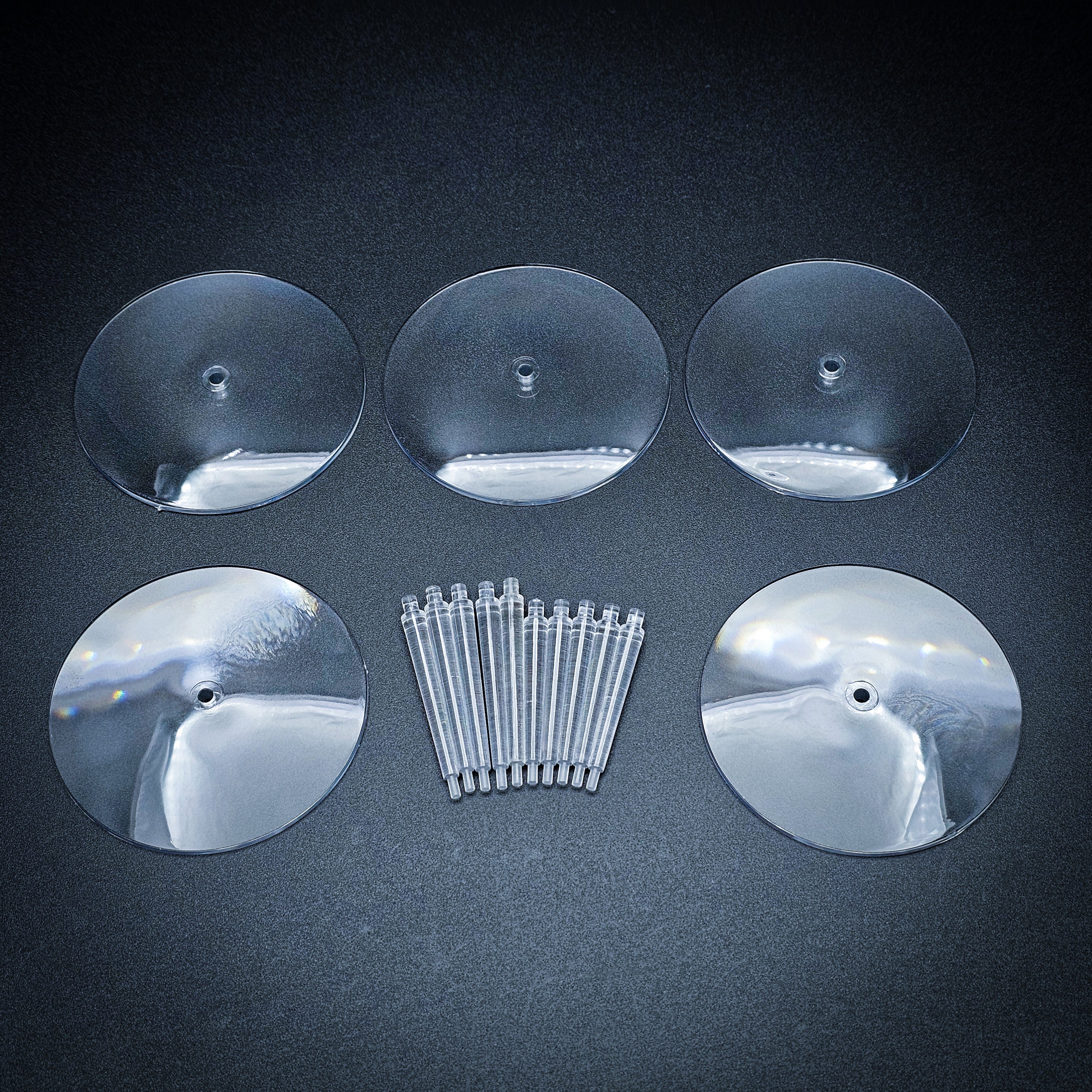 60mm Round Flying Bases – Clear Plastic Stands for Sci-Fi & Fantasy Wargaming Miniatures