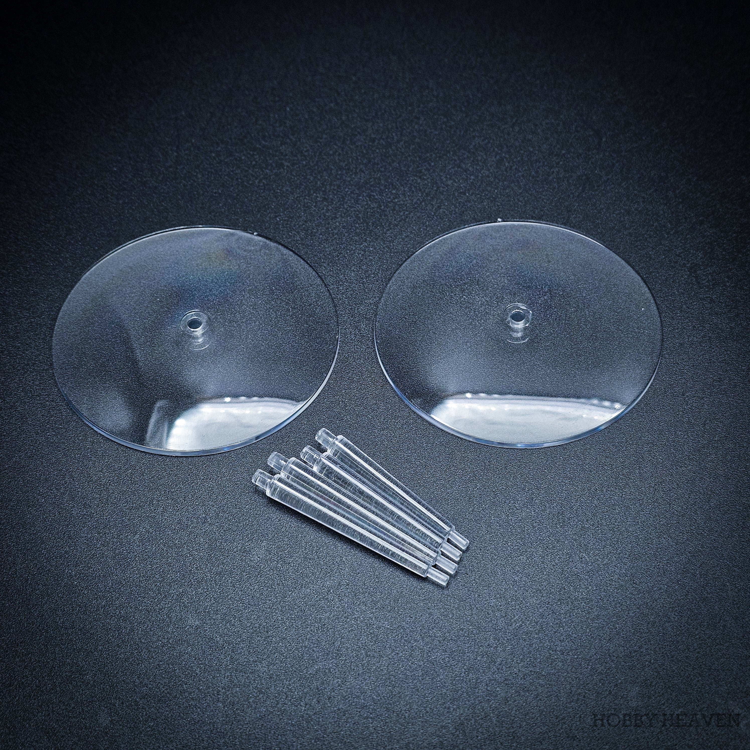 60mm Round Flying Bases – Clear Plastic Stands for Sci-Fi & Fantasy Wargaming Miniatures