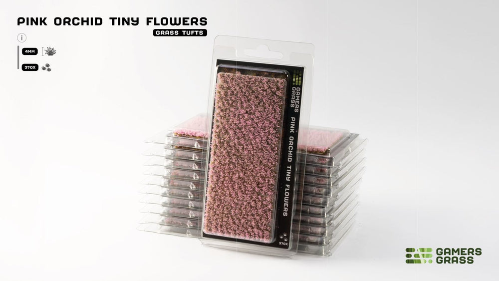 Pink Orchid Tiny Flowers grass tufts sheet for scale models and dioramas by Gamers Grass.