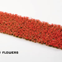 Sheet of Poppy Tiny Flowers tufts in red color for wargaming and scale modeling
