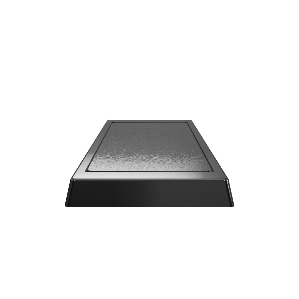 3D interactive model of OBS 50x24mm rectangular base assembly in converter - Extended Reality (XR) view showcasing the fitting process and converter design for specific base dimensions