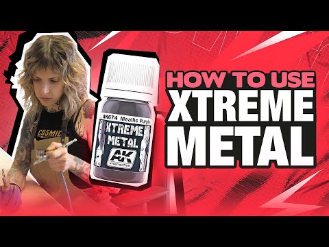 AK Interactive's how-to video for the Xtreme Metal range, showing the metallic lacquers being airbrushed onto a model.