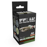 AK Interactive Real Colors WWII RAF Day Fighter Scheme Set RCS109 packaging,
