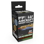AK Interactive Real Colors RAF Aircraft Desert Colors RCS110 box with three 17 ml lacquer paint bottles