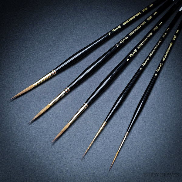 Raphael 8802 Kolinsky Sable Rigger detail brushes set – premium French miniature and fine art paintbrushes