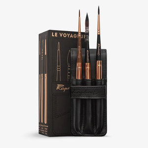 Raphael Le Voyageur travel watercolour brush set with luxury leather case and elegant packaging