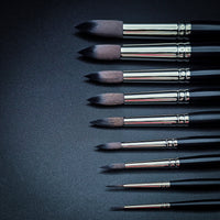 Raphaël Softaqua 845 round watercolour brush size comparison showing different diameters and tip shapes
