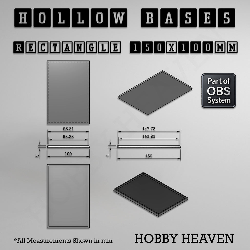 Hollow Bases Range  - Wargaming 3d Printed Bases (OBS System)