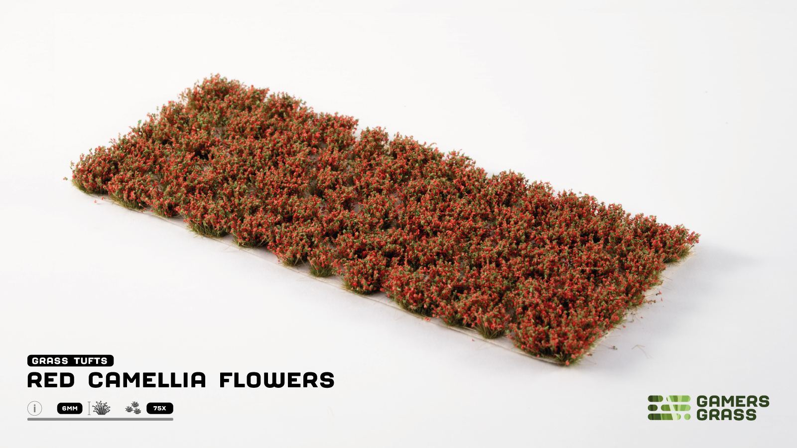 Gamers Grass Red Camellia Flowers tufts sheet – 75x self-adhesive basing tufts for miniatures