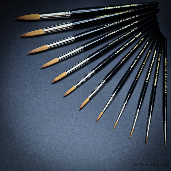 Red Dot Designers Brushes full set angled view on black background