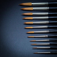 Close-up of brush tips from Red Dot Designers set
