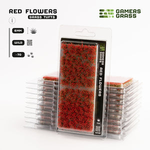 Gamers Grass Red Flowers - Wild packaging, showcasing vibrant red blossom and berry imagery on various plants