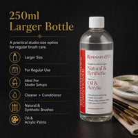 Rosemary & Co 250ml brush cleaner larger bottle, a studio-size option for regular brush care
