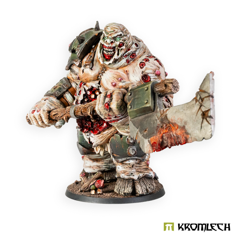 Ro'butcher painted, closer front view of the torn belly and grinning face