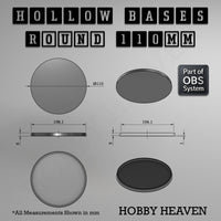 Hollow Bases Range  - Wargaming 3d Printed Bases (OBS System)
