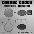 Hollow Bases Range  - Wargaming 3d Printed Bases (OBS System)