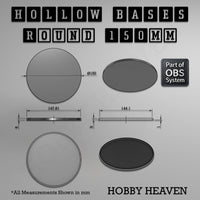 Hollow Bases Range  - Wargaming 3d Printed Bases (OBS System)

