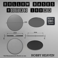 Hollow Bases Range  - Wargaming 3d Printed Bases (OBS System)
