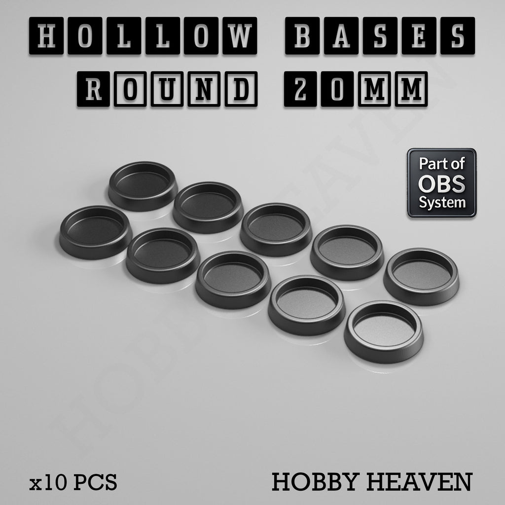 Hollow Bases Range  - Wargaming 3d Printed Bases (OBS System)