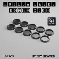 Hollow Bases Range  - Wargaming 3d Printed Bases (OBS System)
