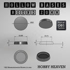 Hollow Bases Range  - Wargaming 3d Printed Bases (OBS System)