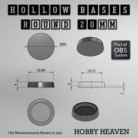 Hollow Bases Range  - Wargaming 3d Printed Bases (OBS System)
