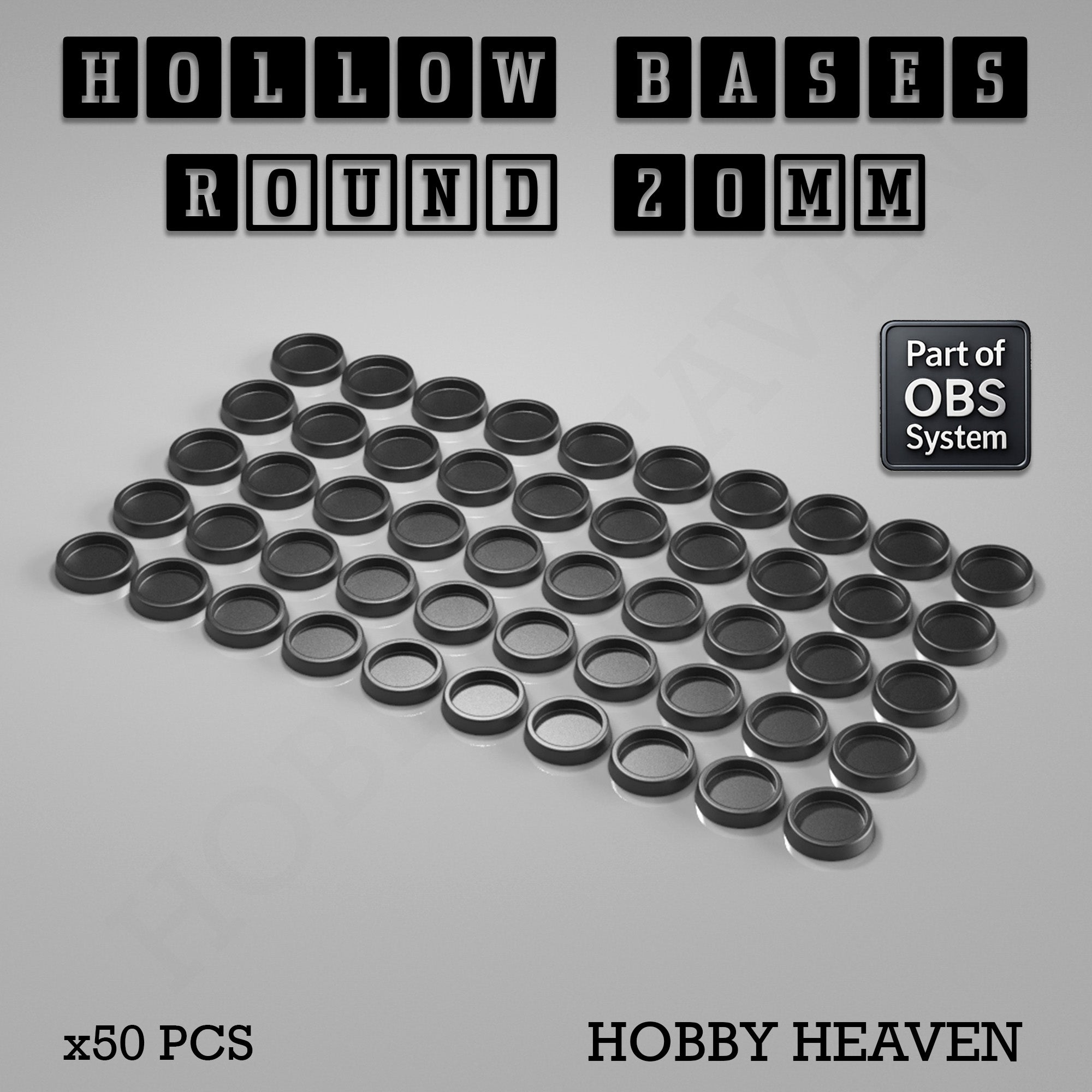Hollow Bases Range  - Wargaming 3d Printed Bases (OBS System)