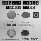 Hollow Bases Range  - Wargaming 3d Printed Bases (OBS System)