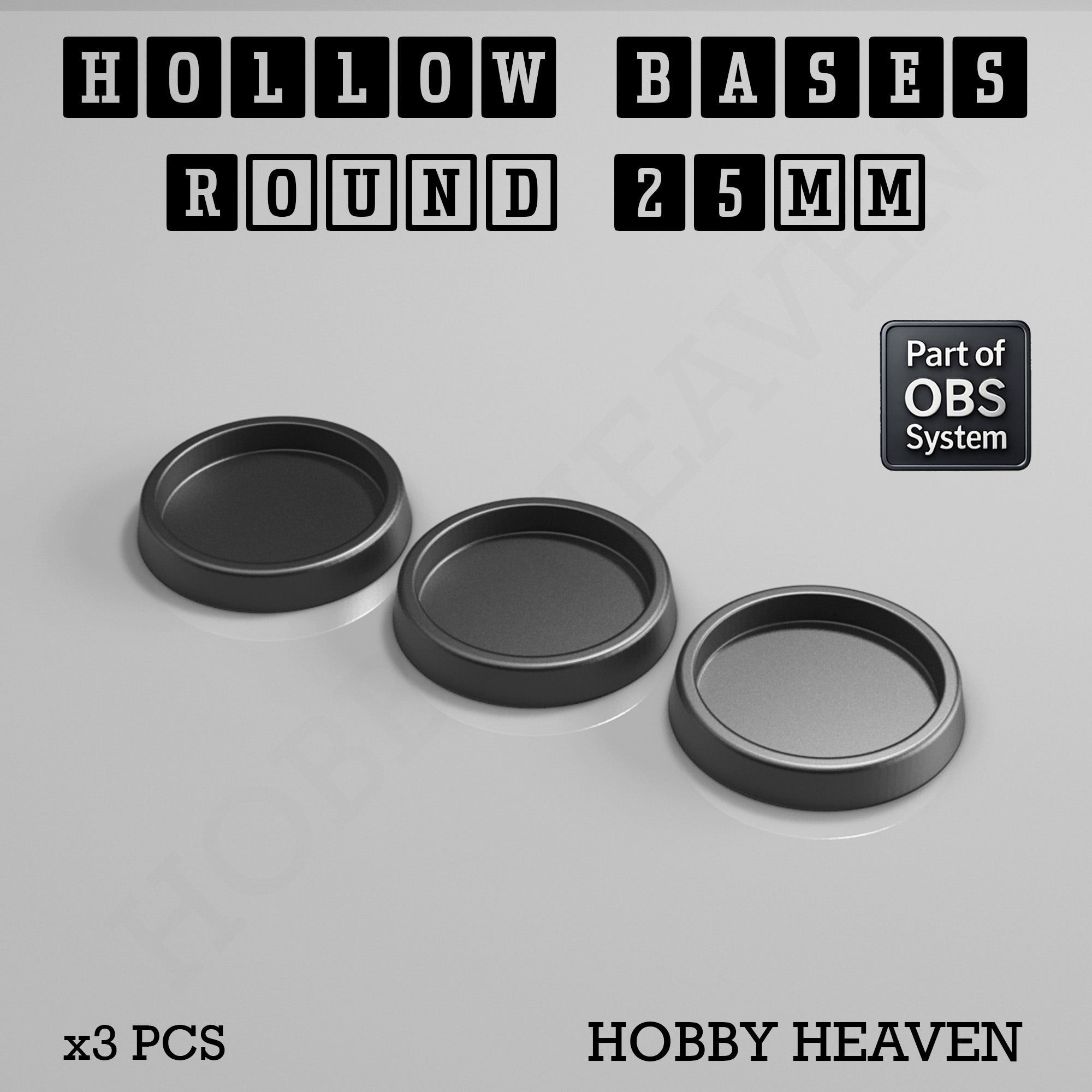 Hollow Bases Range  - Wargaming 3d Printed Bases (OBS System)
