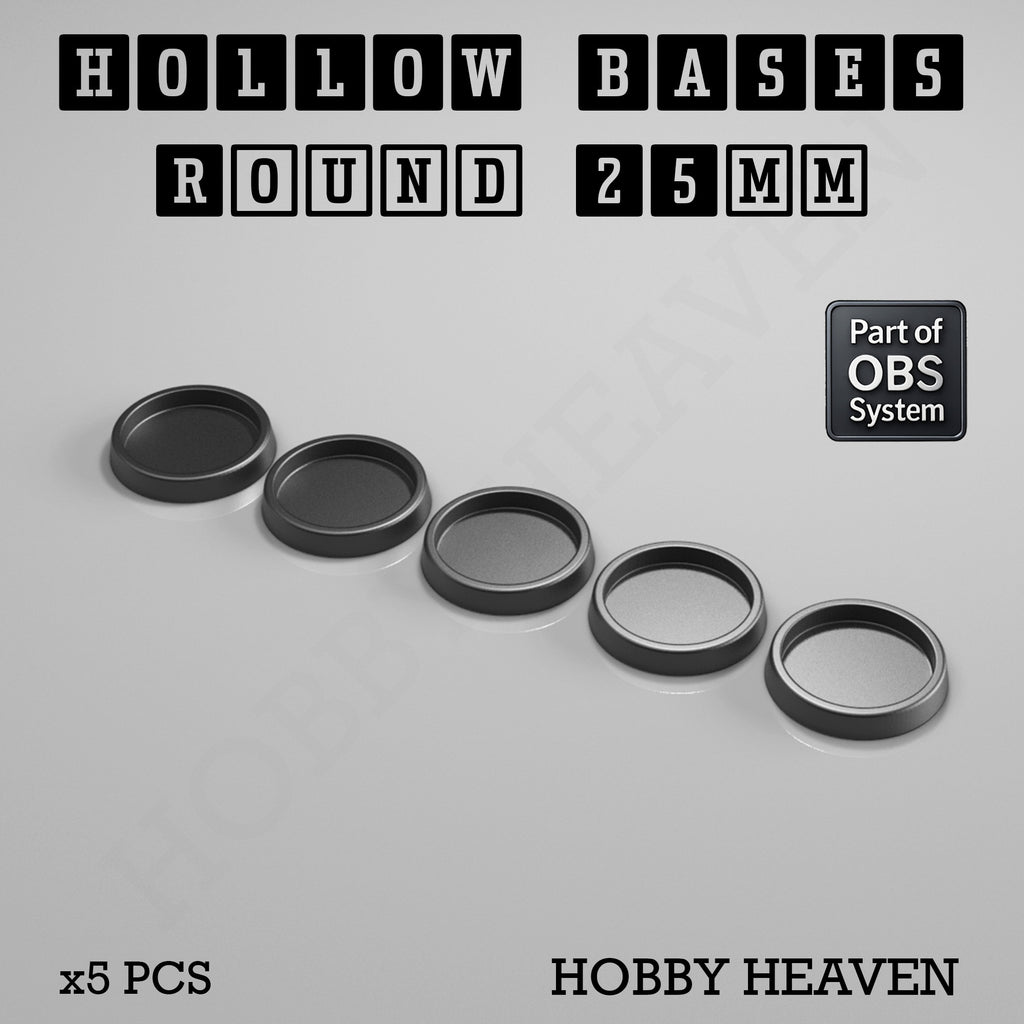 Hollow Bases Range  - Wargaming 3d Printed Bases (OBS System)