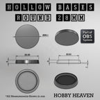 Hollow Bases Range  - Wargaming 3d Printed Bases (OBS System)