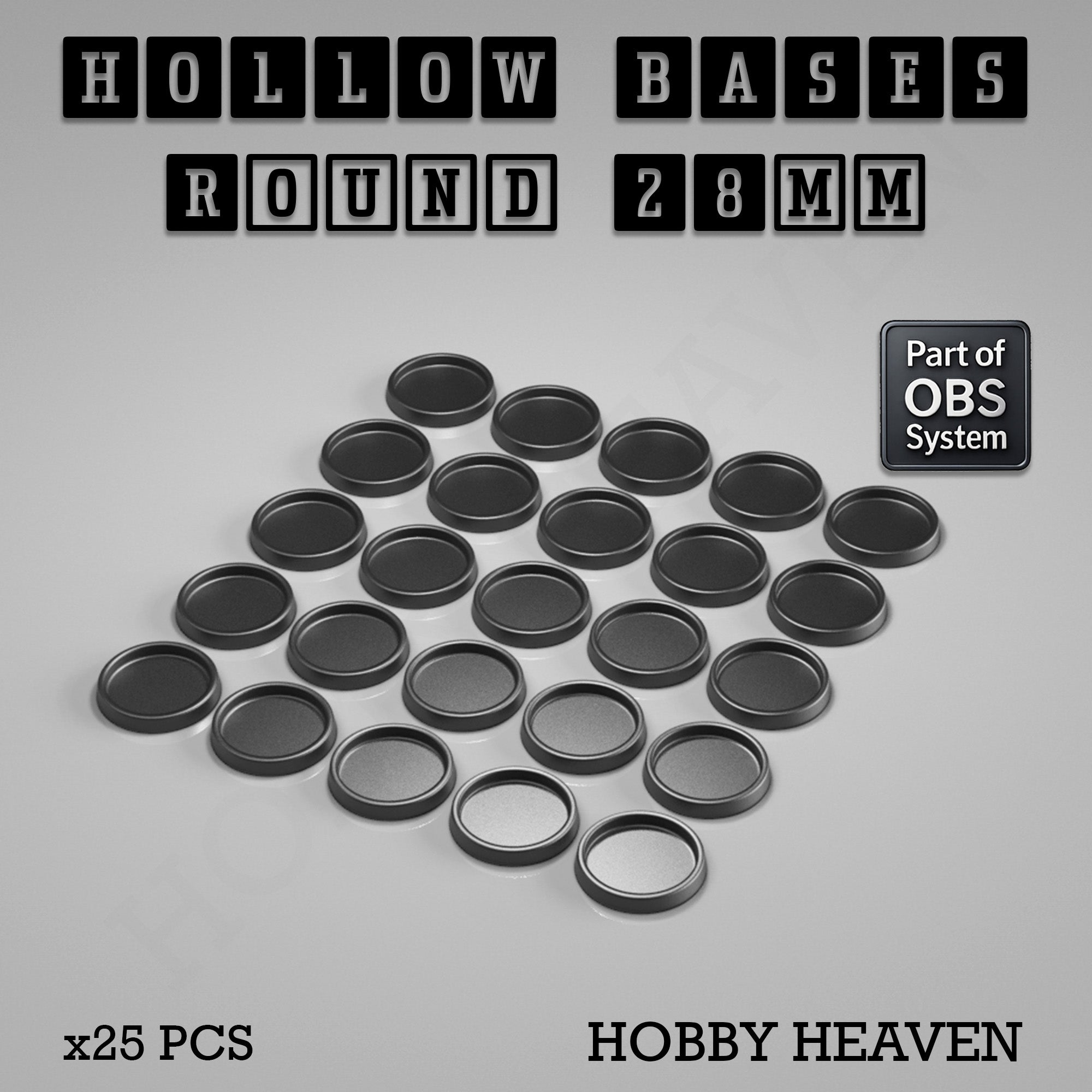 Hollow Bases Range  - Wargaming 3d Printed Bases (OBS System)