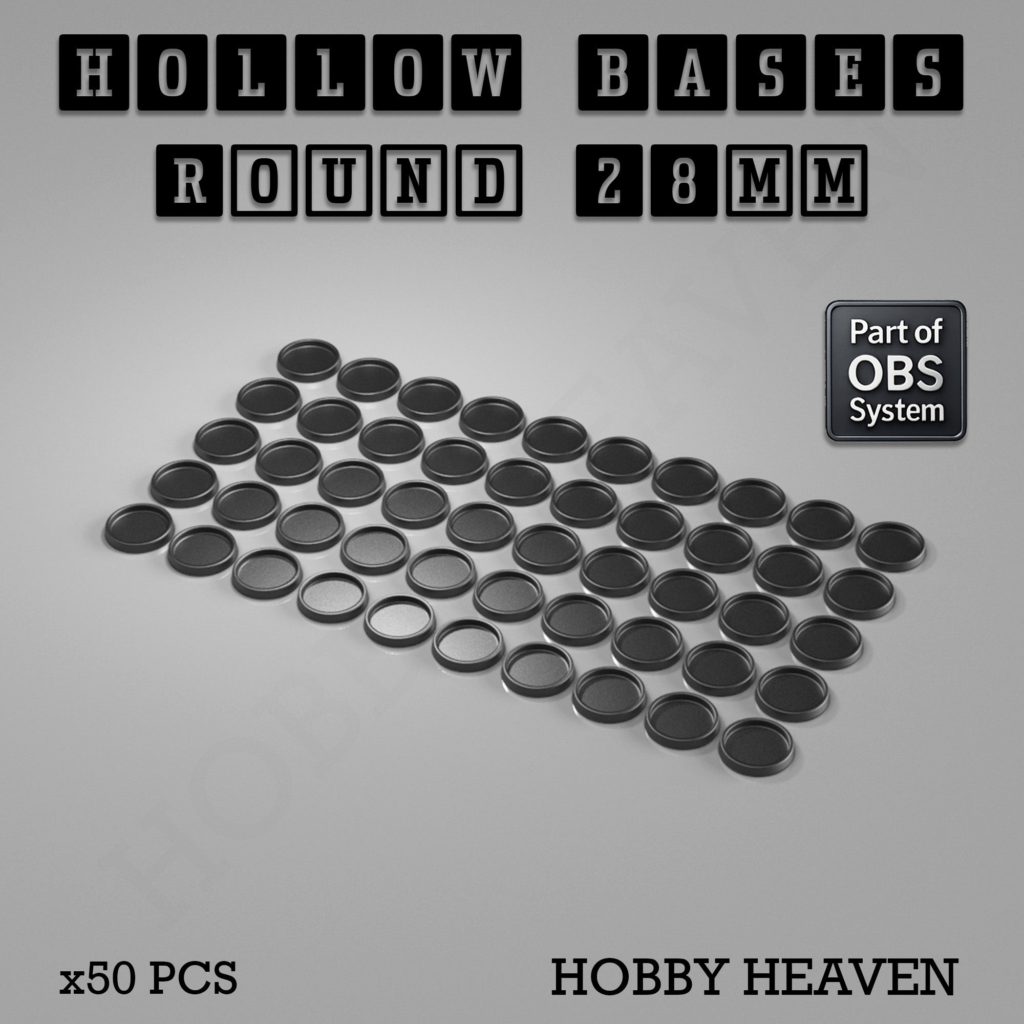 Hollow Bases Range  - Wargaming 3d Printed Bases (OBS System)