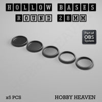 Hollow Bases Range  - Wargaming 3d Printed Bases (OBS System)
