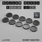 Hollow Bases Range  - Wargaming 3d Printed Bases (OBS System)