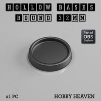 Hollow Bases Range  - Wargaming 3d Printed Bases (OBS System)
