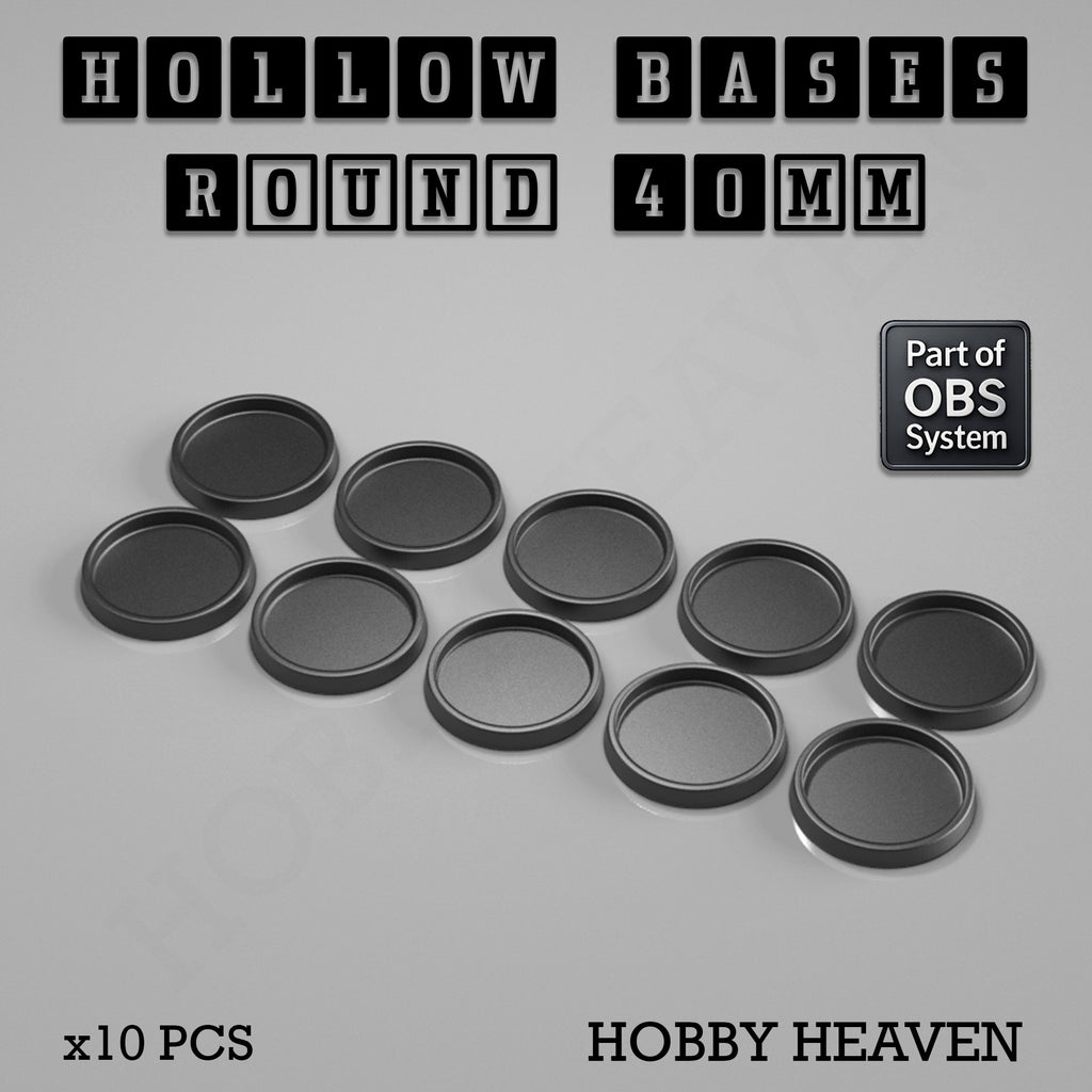 Hollow Bases Range  - Wargaming 3d Printed Bases (OBS System)