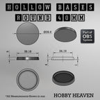 Hollow Bases Range  - Wargaming 3d Printed Bases (OBS System)